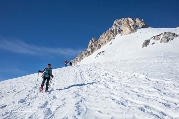 Discesa con ciaspole