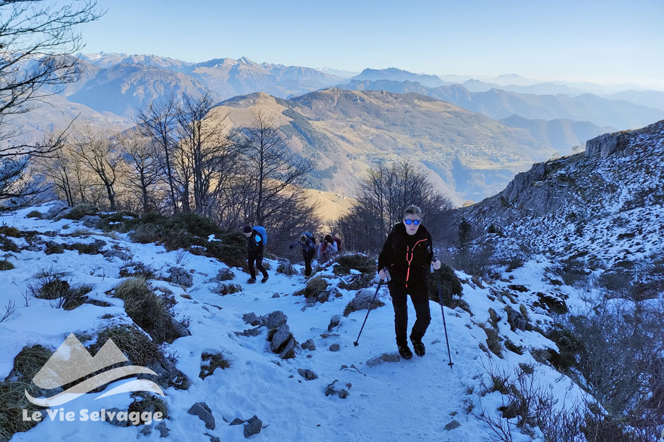 escursione di capodanno sul Monte Resegone ombra sul versante nord
