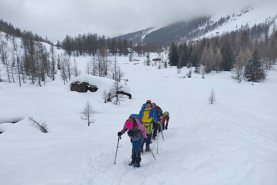 ciaspolata in Val ferret