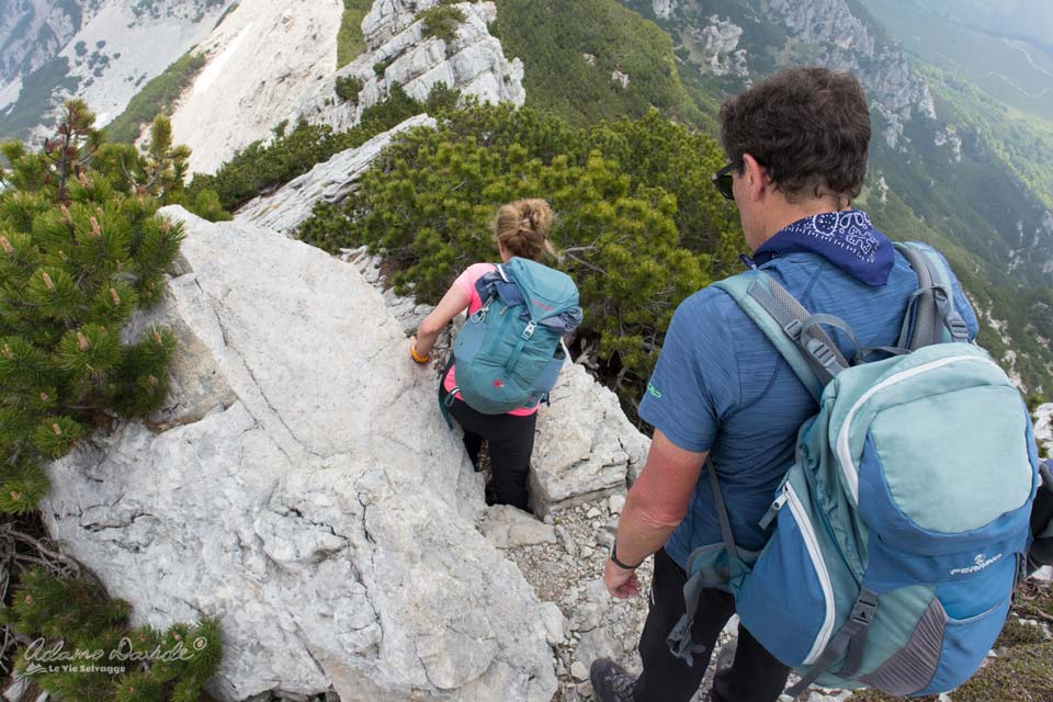 sulla cresta nel tratto più impegnativo