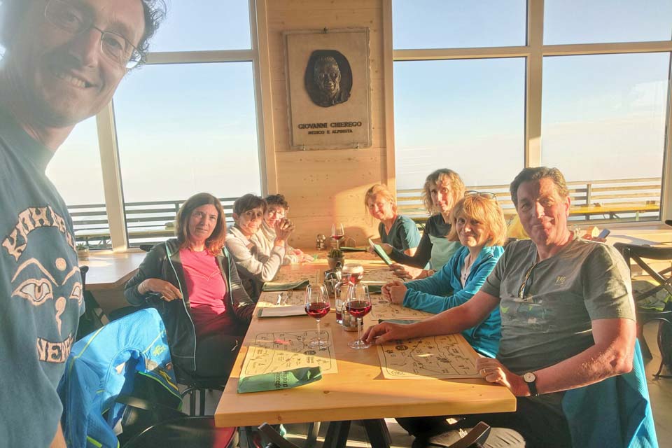 trekking sul monte baldo cena in rifugio