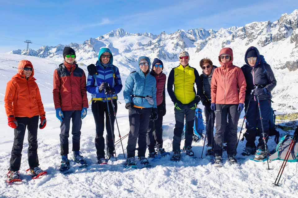 Il gruppo sull'anticima del Winterhorn