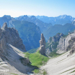 Trekking sulle Dolomiti Friulane: Una vista dalla forcella di Val Montanaia