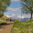 La vista verso le Grigne dal percorso