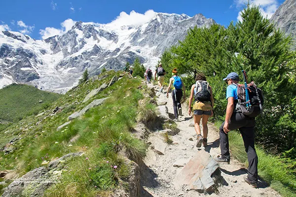 Morena glaciale e monte rosa