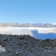 Tra gli alti passi dolomitici, la vista verso il gruppo dell'Ortles Cevedale