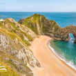 La costa giurassica del sud del Devon sullo stretto della manica