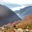 La vista verso i laghi a metà percorso