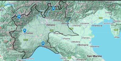 dove operiamo trekking nord ovest italia